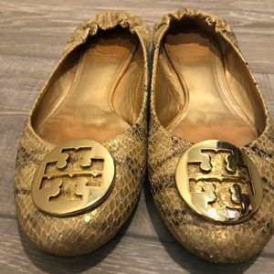 Gold Tory Burch Flats